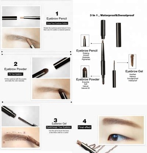 Hot Selling 3 in 1 Brow Pen Wholesale Cosmetics Private Label Auto Eyebrow Pencil