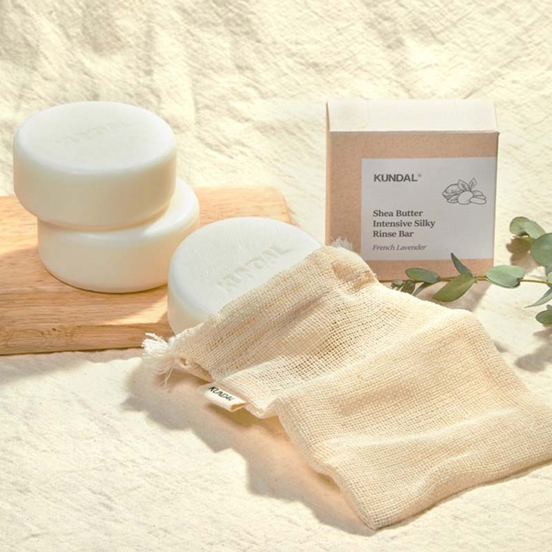 (KUNDAL) Shea Butter Intensive Silky Rinse Bar [French Lavender] 100g
