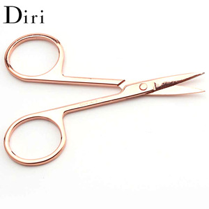 Makeup Tool Sliver Color Stainless Steel Curved Beauty Eyebrow Scissors