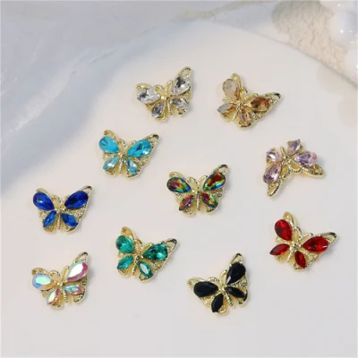 Nail Art Decorations Butterfly Nail Stones Dream Crystal Butterfly Zircon New Super Flash Stereo Alloy Nail Butterfly Accessories