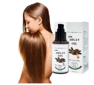 Natural cosmetic hair moisturizing argan oil treatment for hair