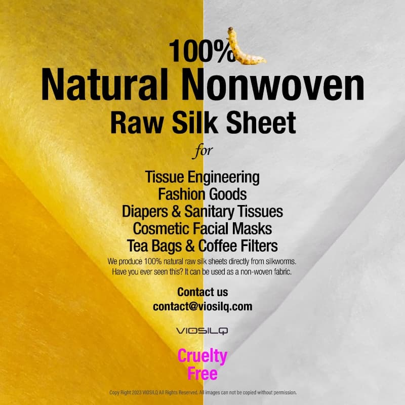 Natural non-woven golden raw silk dry type face mask