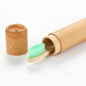 natural wood bamboo tube packaging bamboo toothbrush case