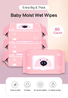 OEM Private Label Pure Cotton Wet Wipes for Baby Care Products