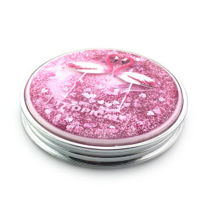 Plastic shiny compact mirror mini folding pocket mirror