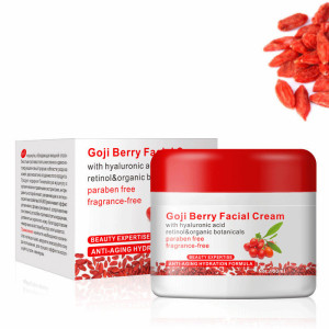 private label moisturizing anti-wrinkle firming paraben free natural goji berry woman essential facial cream