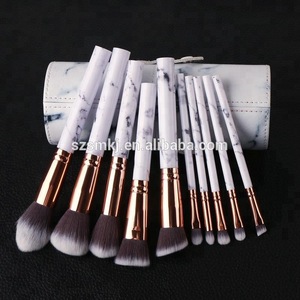 Private label White Black marble makeup brushes 10 /11/ 12/ 15 pcs marble makeup brush collection set kabuki makeup brush set