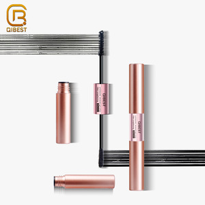 QIBEST Cosmetics Makeup Dual-Ended Double Head Rolled Fibre Eyelash Lengthening Fiber Mascara