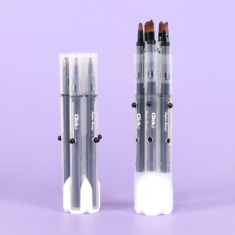 Retractable Automatic Lid Lip Eyeshadow Pointshadow Concealer Smudge Eyebrow Makeup Brush Set