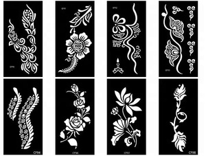 Reusable Face Body Painting Tattoo Stencil Sticker Temporary Airbrush Geometric Floral Fairy Tattoo Stencils