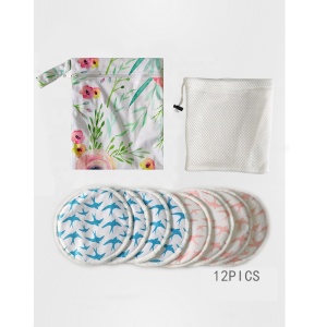 Soft breathable washable breast pads anti-leak waterproof bamboo moms nursing pads with customized printed color