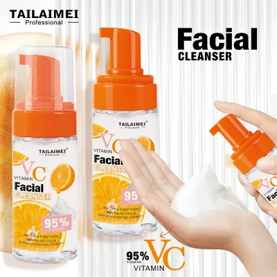 Tlm Private Label 95% Foaming Vitamin C Facial Cleanser Makeup Remover Purify Face Cleansing Hydrating Facial Cleanser