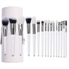 Custom Logo Private Label 14Pcs Makeup Brush Set Unique White Twisted Handle Face Eye Cosmetic Brushes Wholesale