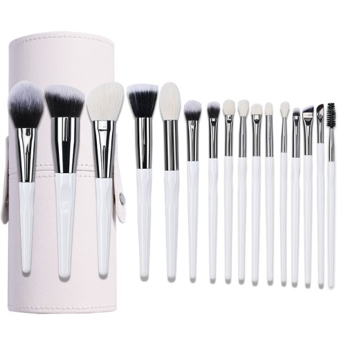 Custom Logo Private Label 14Pcs Makeup Brush Set Unique White Twisted Handle Face Eye Cosmetic Brushes Wholesale