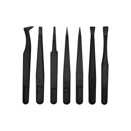 7PCS Anti-Static Tweezers Plastic Tweezers for Electronics Jewelry-Making Repairing BY FARHAN PRODUCTS & Co