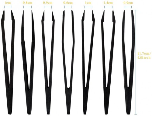 7PCS Anti-Static Tweezers Plastic Tweezers for Electronics Jewelry-Making Repairing BY FARHAN PRODUCTS & Co