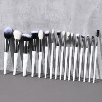 Custom Logo Private Label 14Pcs Makeup Brush Set Unique White Twisted Handle Face Eye Cosmetic Brushes Wholesale