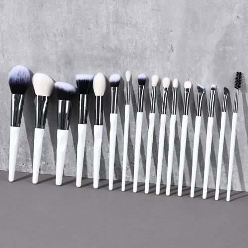 Custom Logo Private Label 14Pcs Makeup Brush Set Unique White Twisted Handle Face Eye Cosmetic Brushes Wholesale