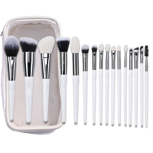 Custom Logo Private Label 14Pcs Makeup Brush Set Unique White Twisted Handle Face Eye Cosmetic Brushes Wholesale