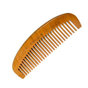 a bamboo wooden antistatic anti dandruff wide tooth comb for beard and hair