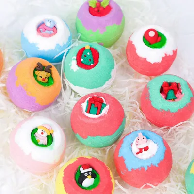 Bath Bombs Christmas Gift Set Surprise Organic Luxury Custom Bath Bomb for Kids with Toys Inside Christmas Bath Bomb