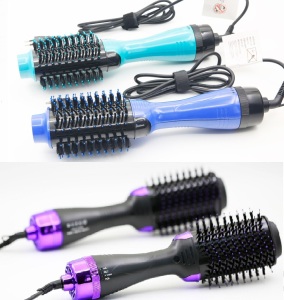 Black Hair Straightener Blow Hair Dryer Styler Hot Air Brush