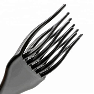 Black Plastic Insert Wave Hair Extension Hairdressing Afro Pick Fork Comb For Kinky Curly Hair Styling Tools