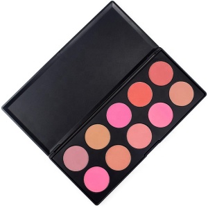 China professional manufacture pro 10 color cheek makeup blusher blush and bronzer palette