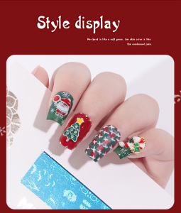 Christmas Design OM Series Custom Nail Art  Stamping Tools Image Plate With White Plastic Edge