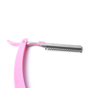 custom beat Foldable Cosmetic Stainless Steel eyebrow hair remover single blade eyebrow trimmer razor