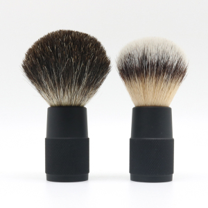 Custom logo travel size  badger hair shaving brush metal handle shaving brush
