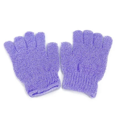Five-Finger Skin Friendly Nylon Mud Exfoliator Bath Gloves