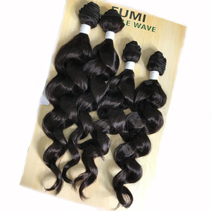 heat resistant fibre long wavy ombre full head pack wholesale synthetic hair extension