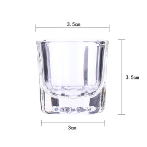 High Quality Crystal Glass  Dappen Dish Nail Art Acrylic Liquid Holder Container  For Nail Salon