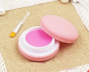High Quality Makeup Macarons Round candy color Lip Balm Natural Plant lip gloss Lipstick Fruit Embellish Smell Lip Balm