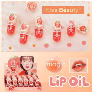 KISS BEAUTY 70242 Lip Gloss Oil Set Cute Lipgloss Private Label Cosmetic Clear Peach Lip Gloss