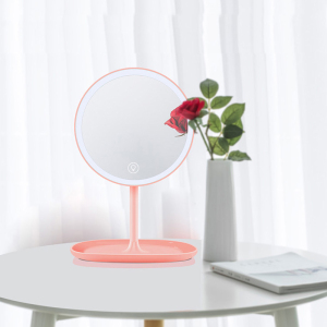 LED Cosmetic Make Up Mirror Luminous makeup mirror USB Charging Lighted Cosmetic Mirror with Storage Tray