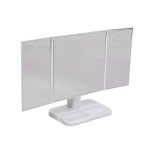 LED cosmetic mirror folding desktop cosmetic mirror on three sides New folding makeup mirror