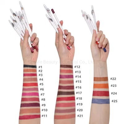 Lip Liner Pencil 25 Colors Professional Matte Lipliner with Sharpener Waterproof Long Lasting Smooth Natural Lip Makeup for Woman Cosmetic