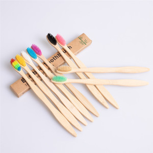 low moq wholesale 100% Natural Biodegradable Eco Friendly Wooden Customized logo Custom soft baby Bamboo Toothbrush