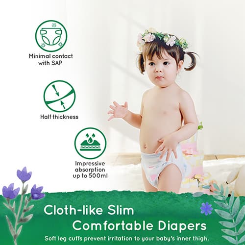 Natural Blossom Baby Diapers Size 3 (13-24lbs) 28 Count