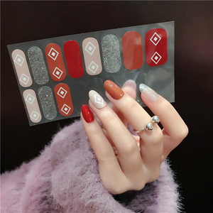 OEM Custom Korea Flower Self adhesive 3D Nail Art Wraps Finger Decoration Decal Sticker