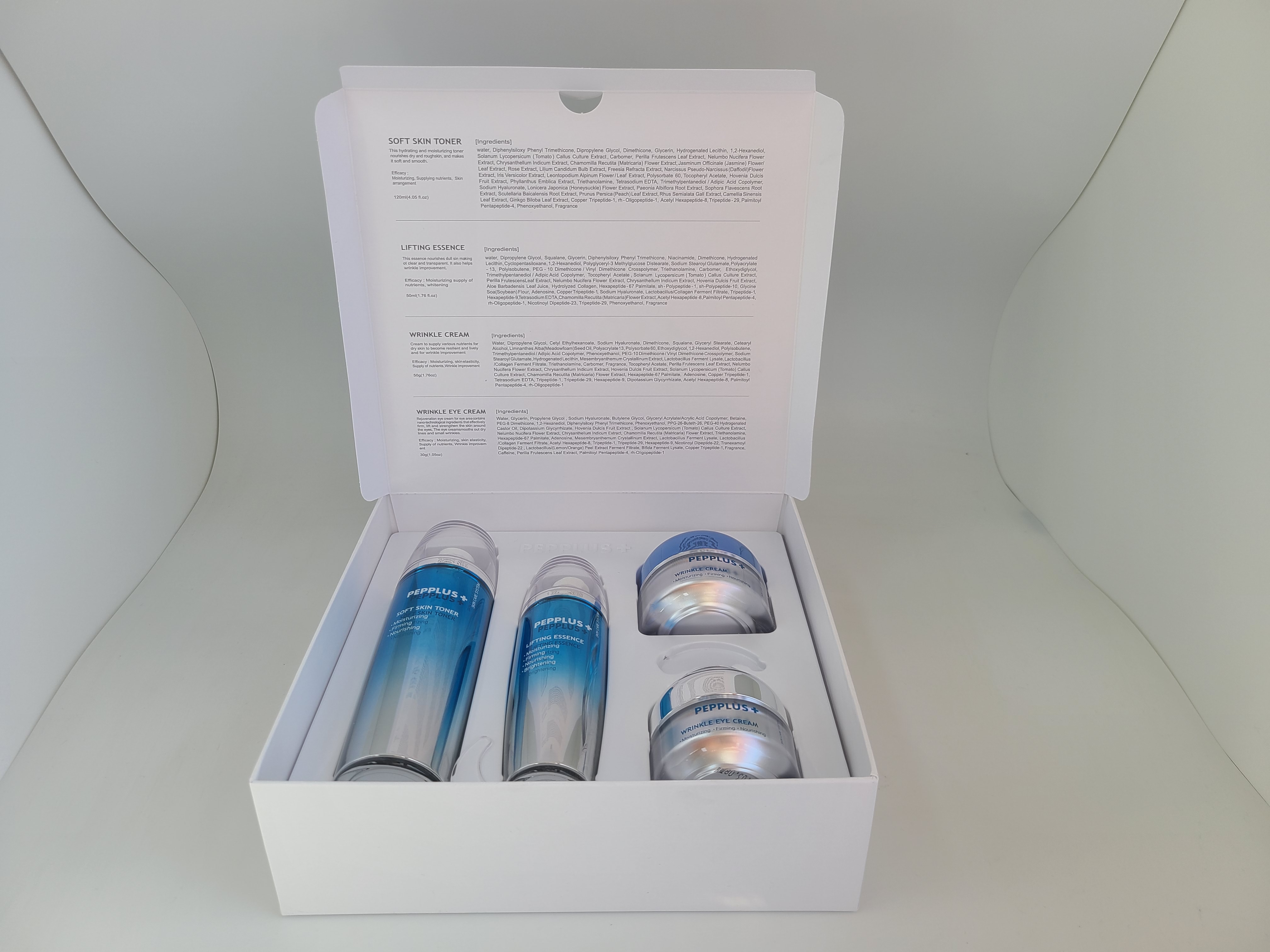 PEPPLUS premium special gift set(soft skin toner, lifting essence, wrinkle cream, wrinkle eye cream