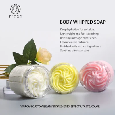 Private Label Vegan Nourishing Fruit Body Polish Exfoliating Body Whipped Soap