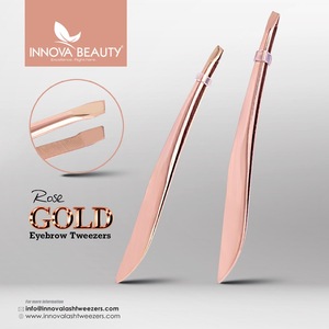 Rose Gold Plasma Plated Eyebrow Tweezers/ Rose Gold Manicure Eyebrow Tweezers/ Best Eyebrow Tweezers