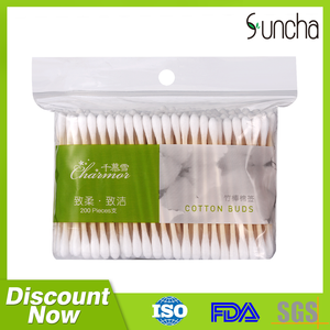 sharp cosmetic ear cleaning cotton buds sterile medical cotton swabs with bamboo plastic stick