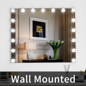 Three color lights Hollywood makeup mirror 17 Dimmable Bulbs Vanity Hollywood Makeup Mirror with light bulbs