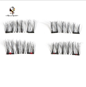 Top Quality 3D magnetic false eyelashes,Double Magnets Silk Lash magnetic lashes