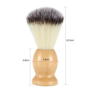 Wholesale Private Label Travel Size Vegan Beard Shave Brushes Wood Handle Synthetic Shaving Brush