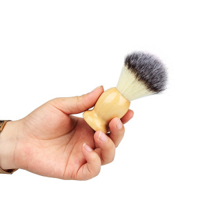 Wholesale Private Label Travel Size Vegan Beard Shave Brushes Wood Handle Synthetic Shaving Brush